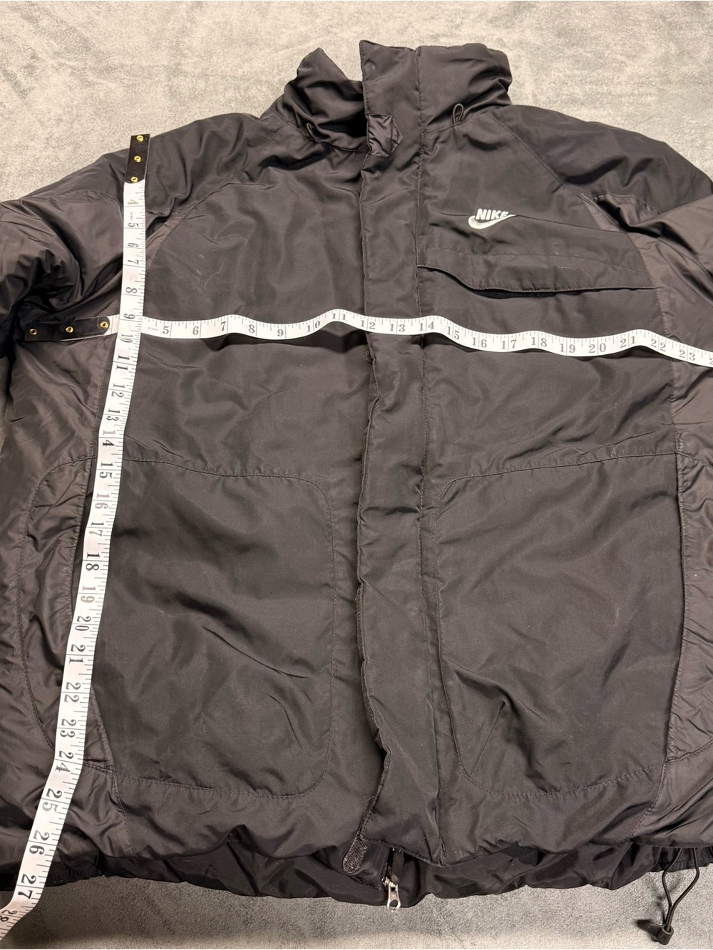 Nike Black Jacket with Tan Faux Fur Hood Trim - removable hood & fur - Picture 8 of 13